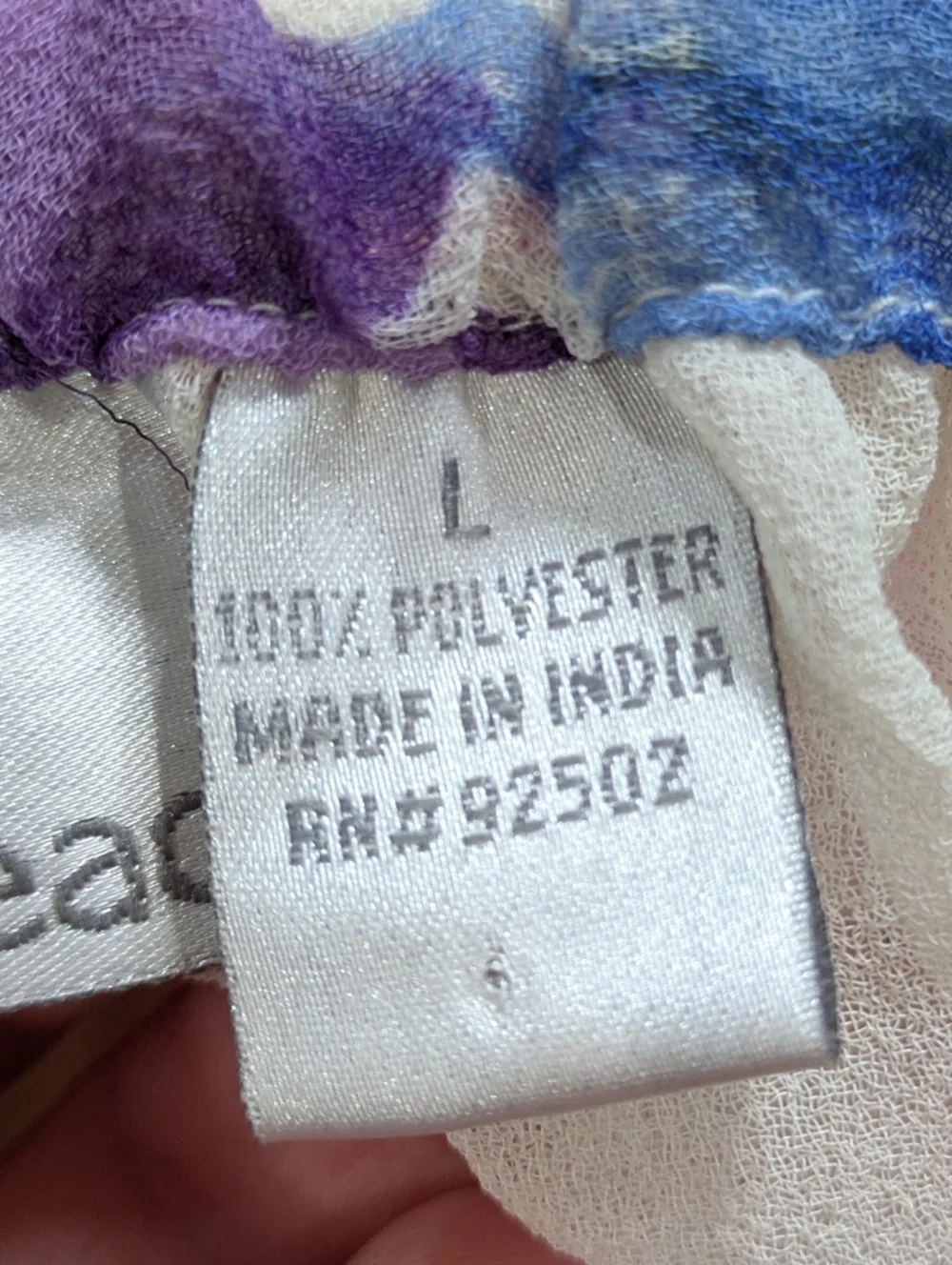 Sacred Threads Colorful Patchwork Floral Chiffon Layered Skirt L - Picture 7 of 8